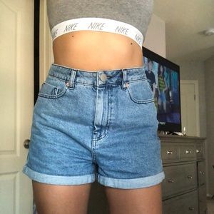 ASOS Denim High Rise Mom Shorts